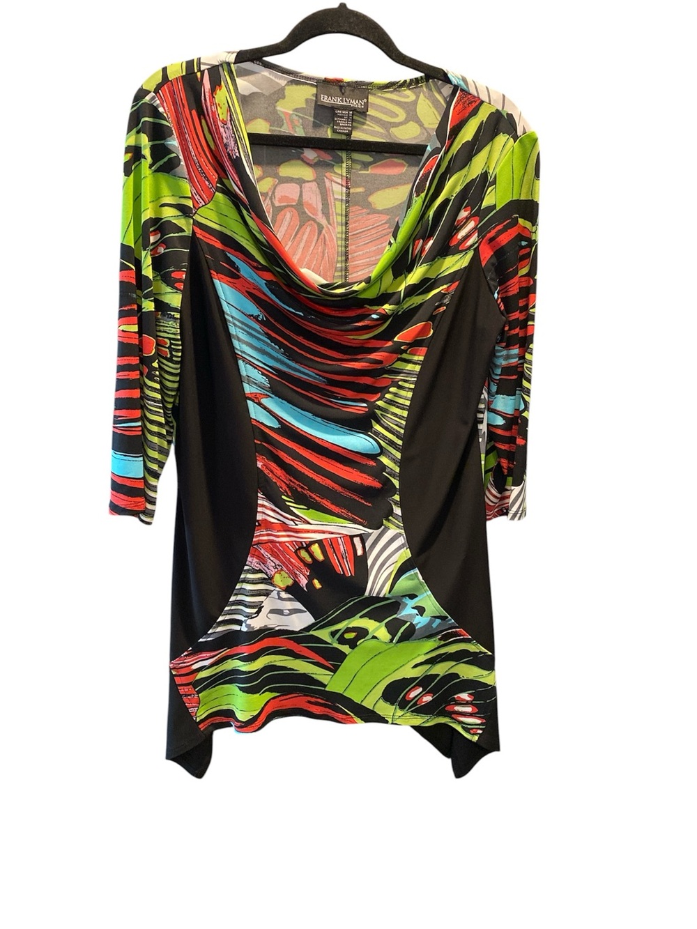 Frank Lyman Colourful Cowl neck Tunic Size 14